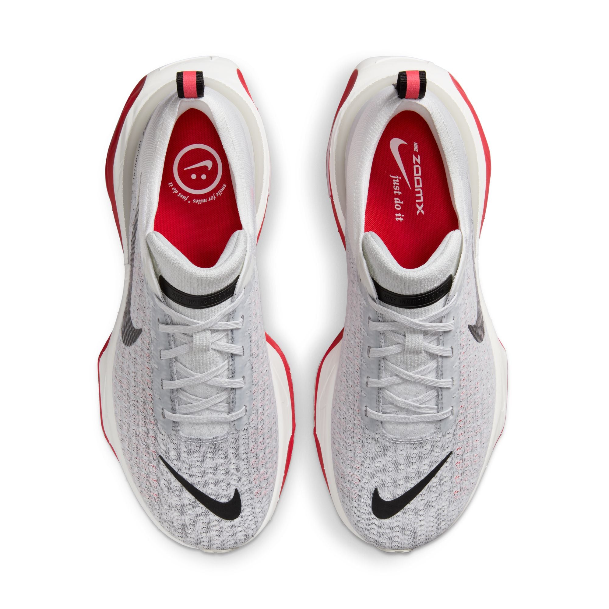 NIKE MEN'S INVINCIBLE RUN 3 - D - 102 WHITE/BLACK-FIRE RED 