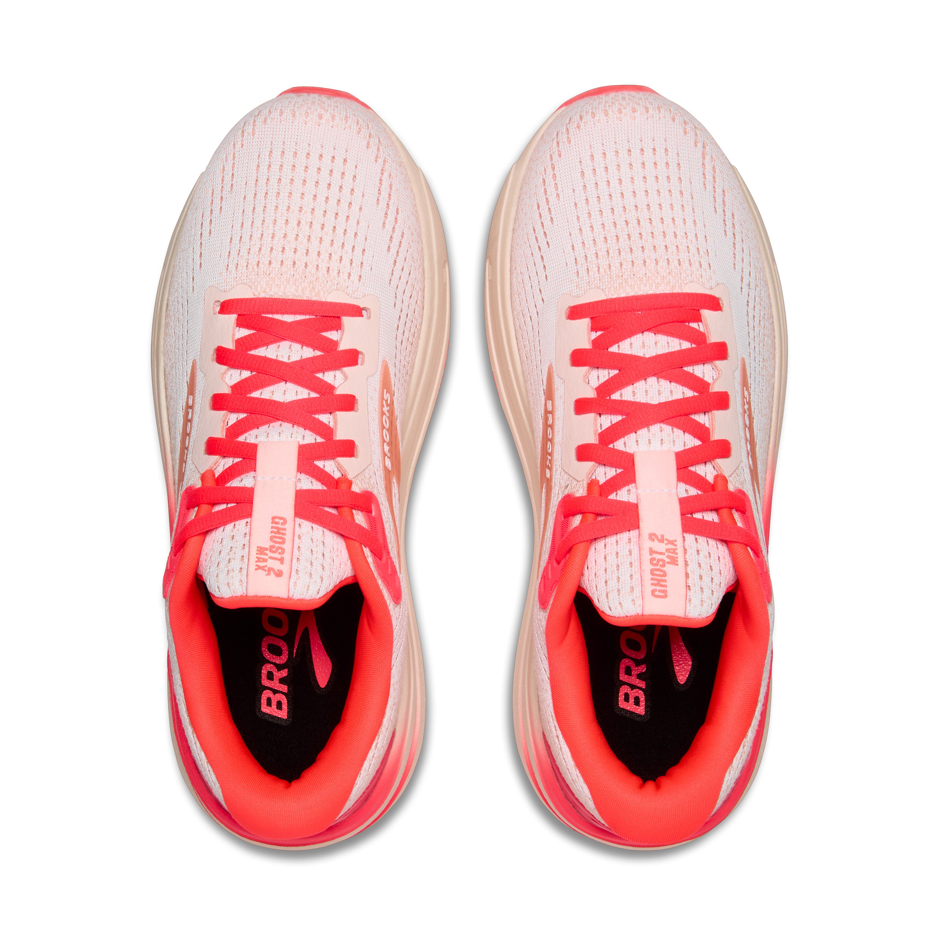 BROOKS WOMEN'S GHOST MAX 2 - B - 173 WHITE/PEACH/CORAL