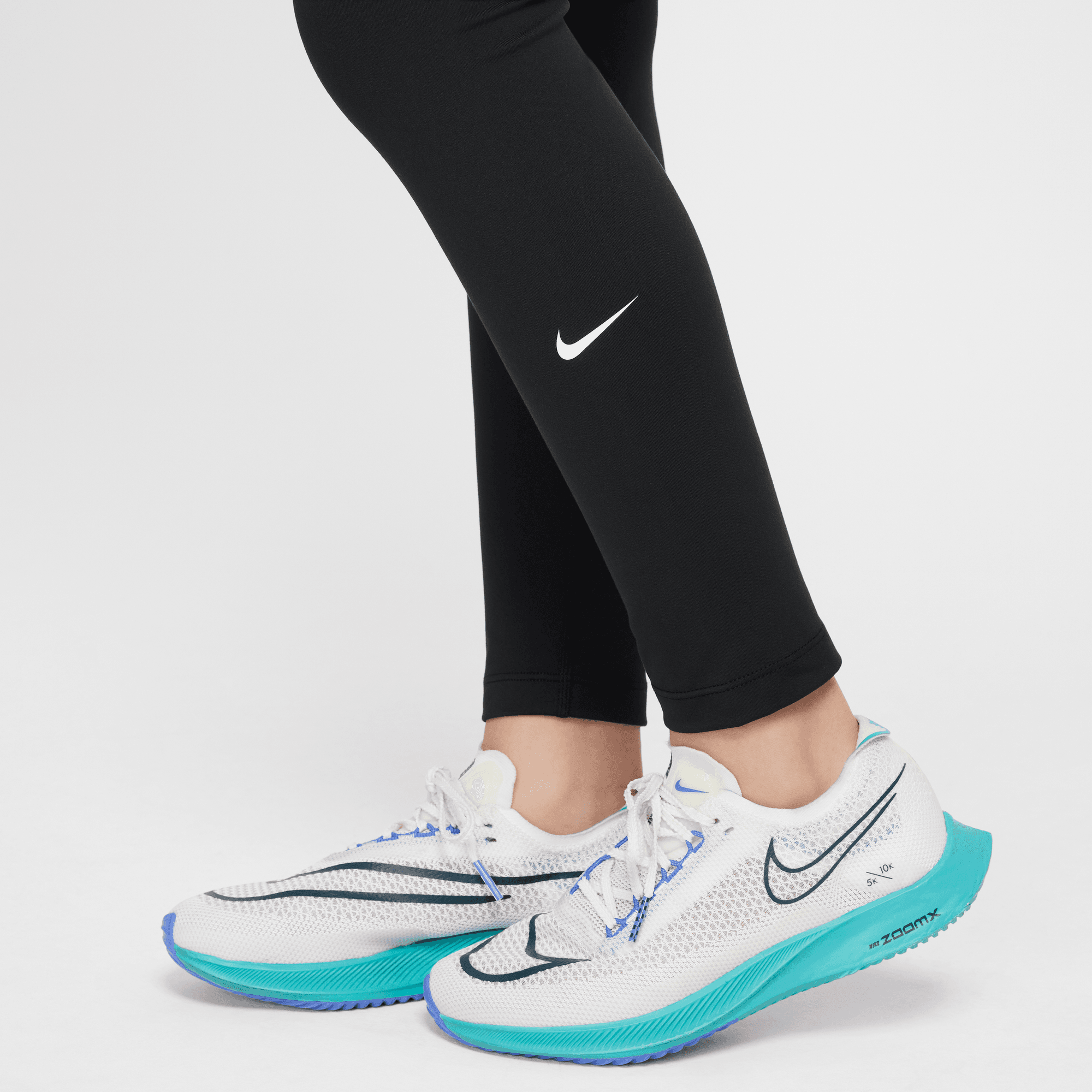 NIKE GIRL'S DRI-FIT HIGH WAISTED LEGGINGS - BLACK