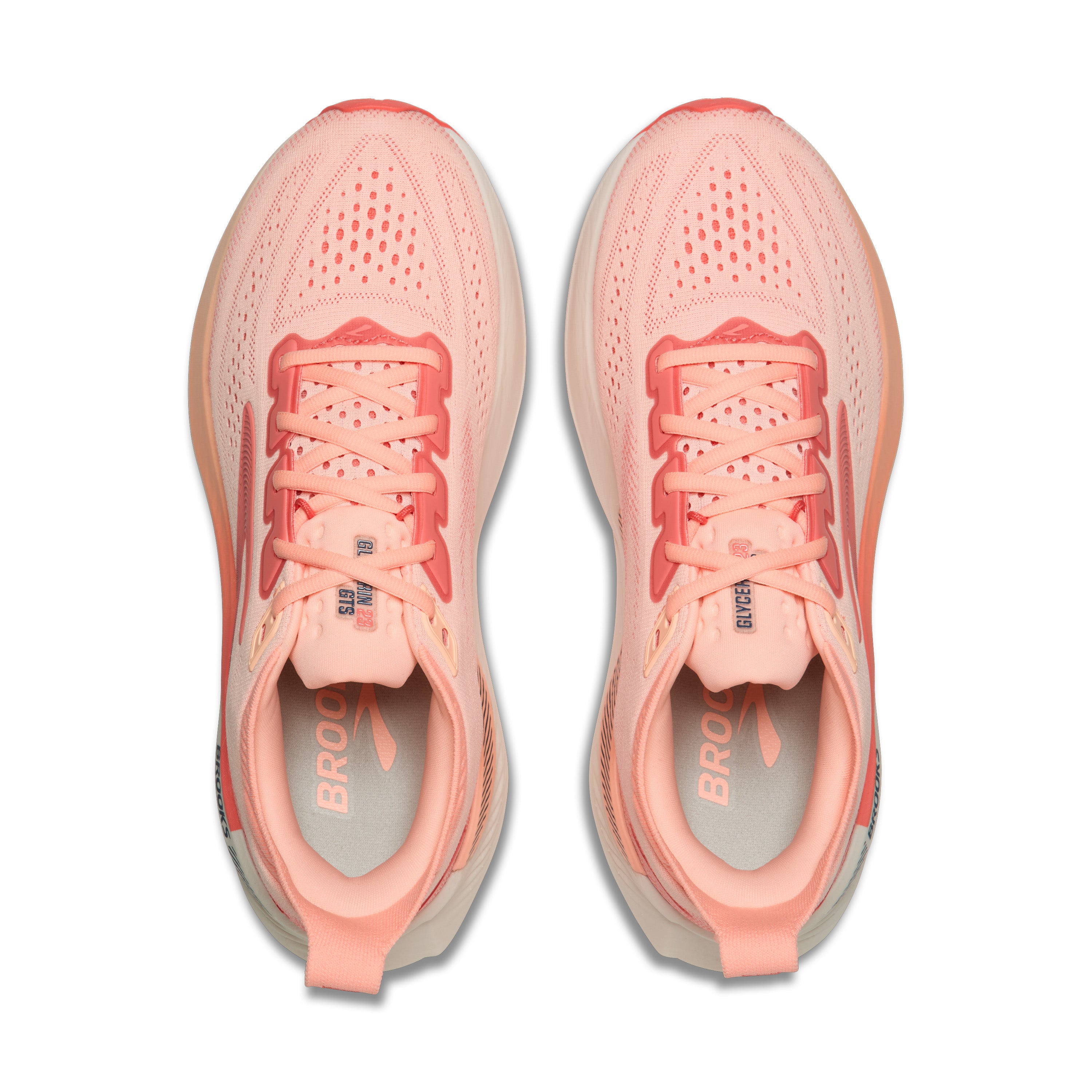 BROOKS WOMEN'S GLYCERIN GTS 23 - B - CORAL/PEACH/SPELLBOUND