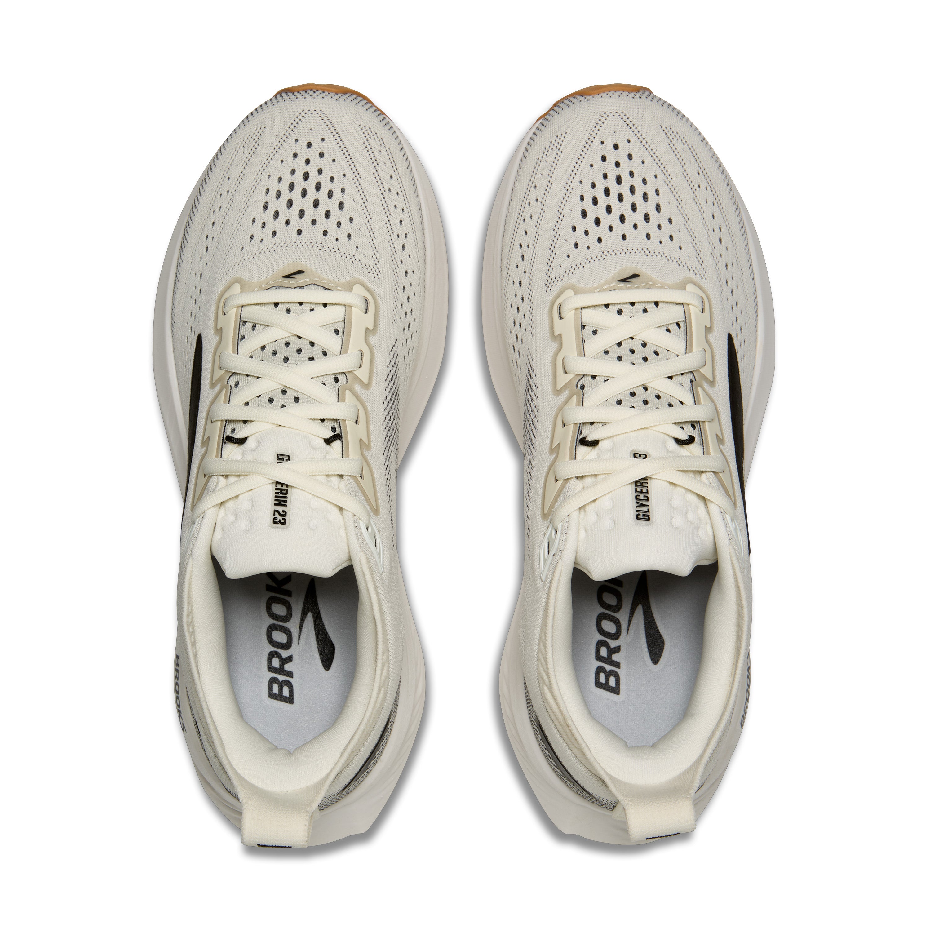 BROOKS WOMEN'S GLYCERIN 23 - B - WHITE/BLACK/BISCUIT