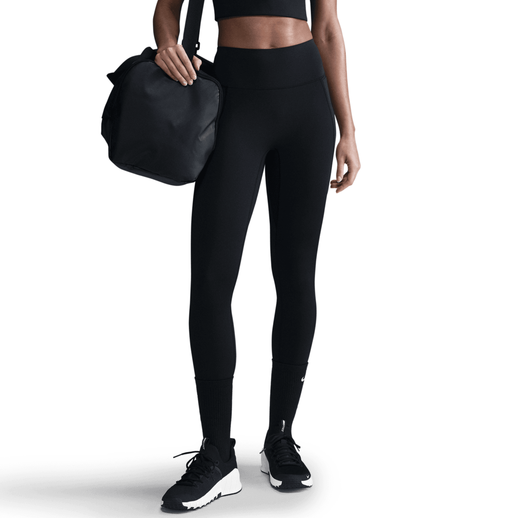NIKE WOMEN'S UNIVERSA HIGH WAISTED 7/8 LEGGINGS - BLACK XS