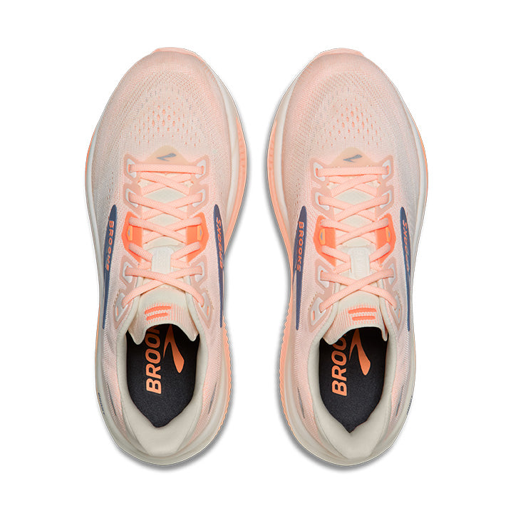 BROOKS WOMEN'S GHOST 18 - B - STAR WHITE/CYBER PEACH/GREY