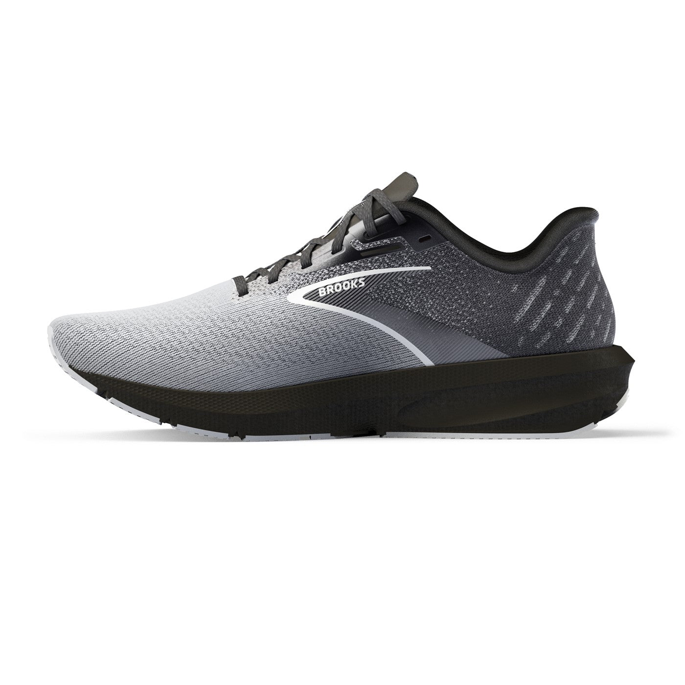 BROOKS MEN'S LAUNCH 10 - WIDE 2E - 052 BLACK/BLACKENED PEARL - 8.5 