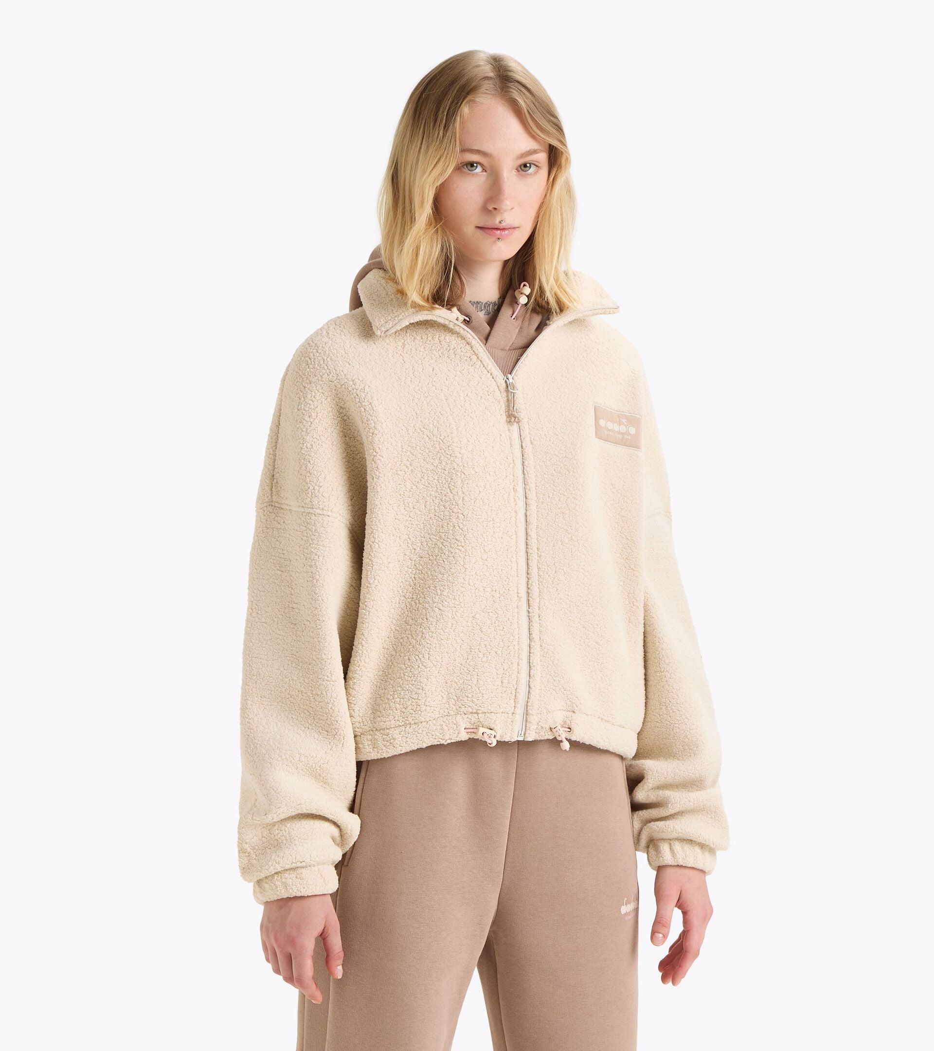 DIADORA WOMEN'S POLAR FLEECE ATHL. LOGO - LIGHT BEIGE XS