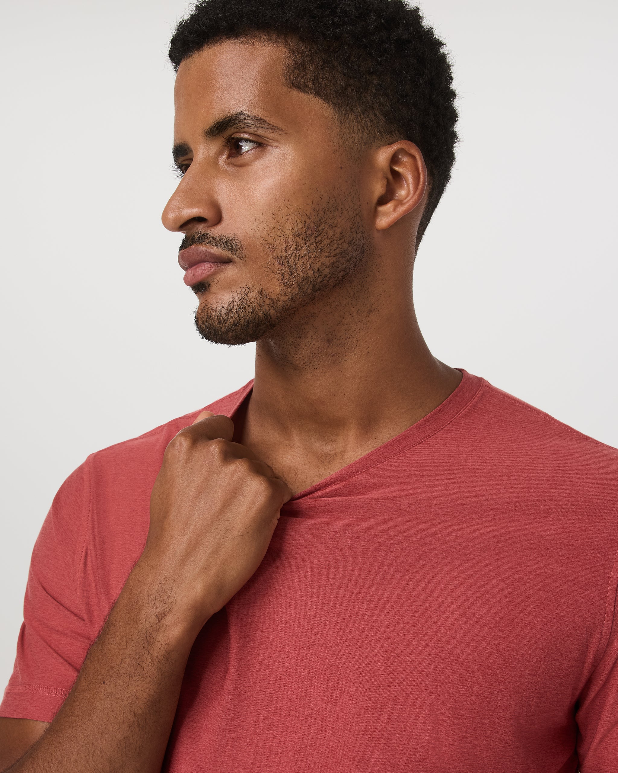 VUORI MEN'S STRATO TECH TEE - FIRE HEATHER