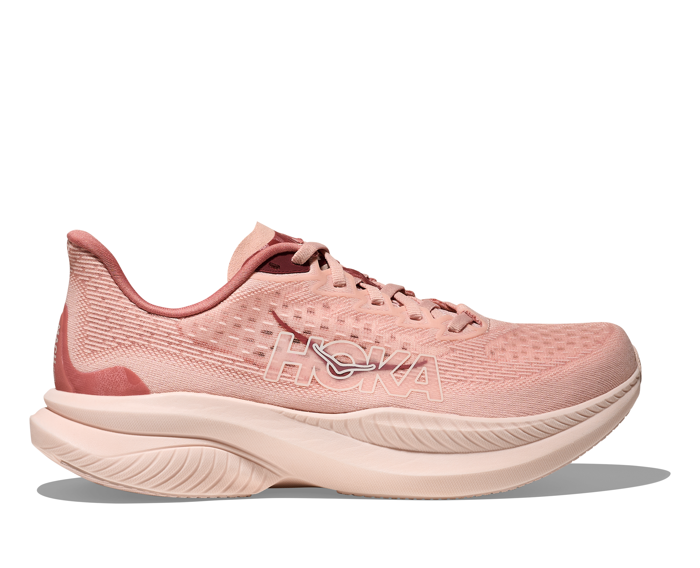 HOKA WOMEN'S MACH 6 - B - ROSE LATTE/BLUSH 5.0