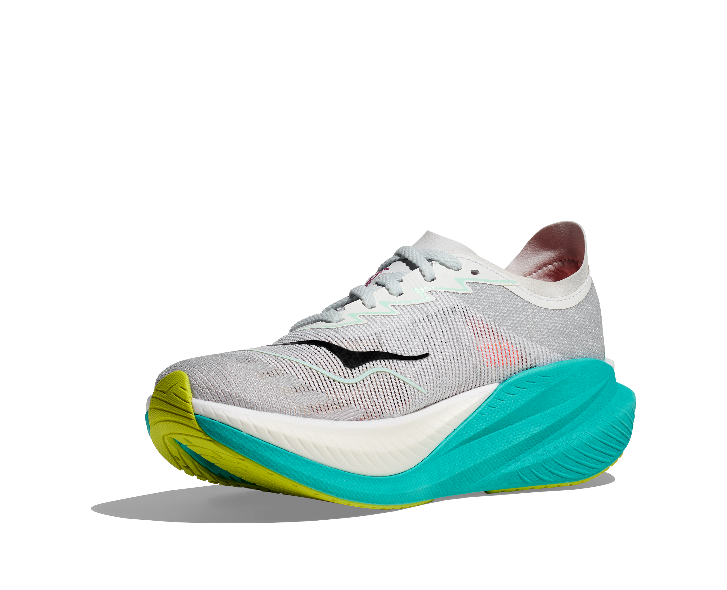 HOKA WOMEN'S MACH X 2 - B - FCQ FROST/ELECTRIC AQUA 