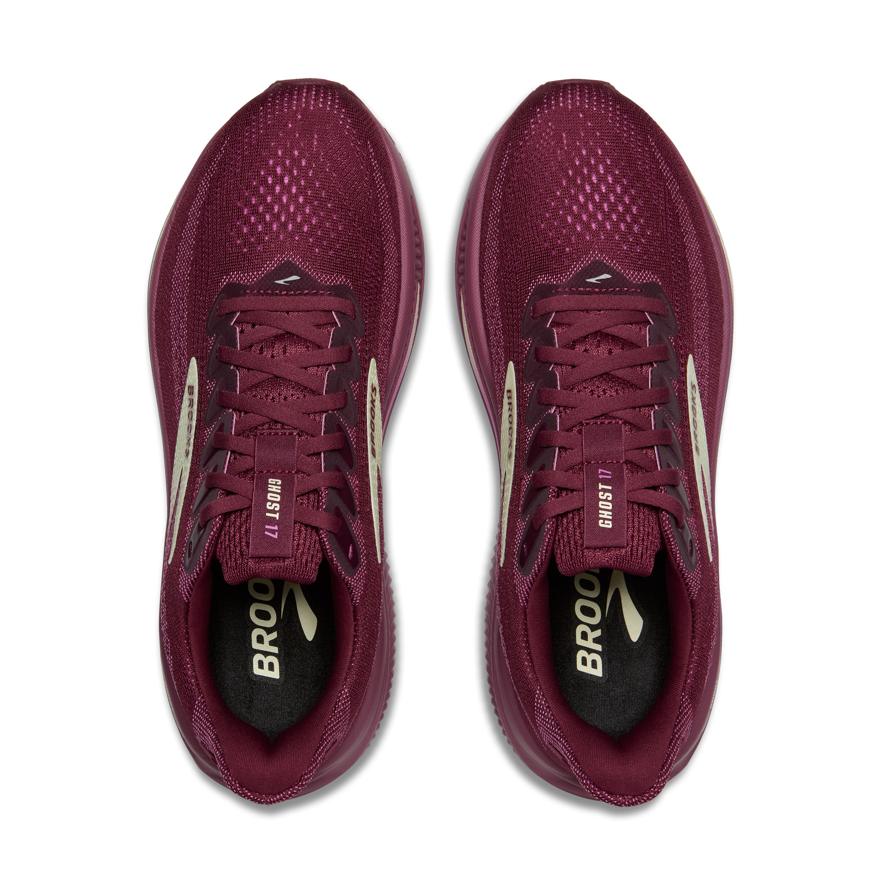 BROOKS WOMEN'S GHOST 17 - B - BURGUNDY/PINK/GREEN