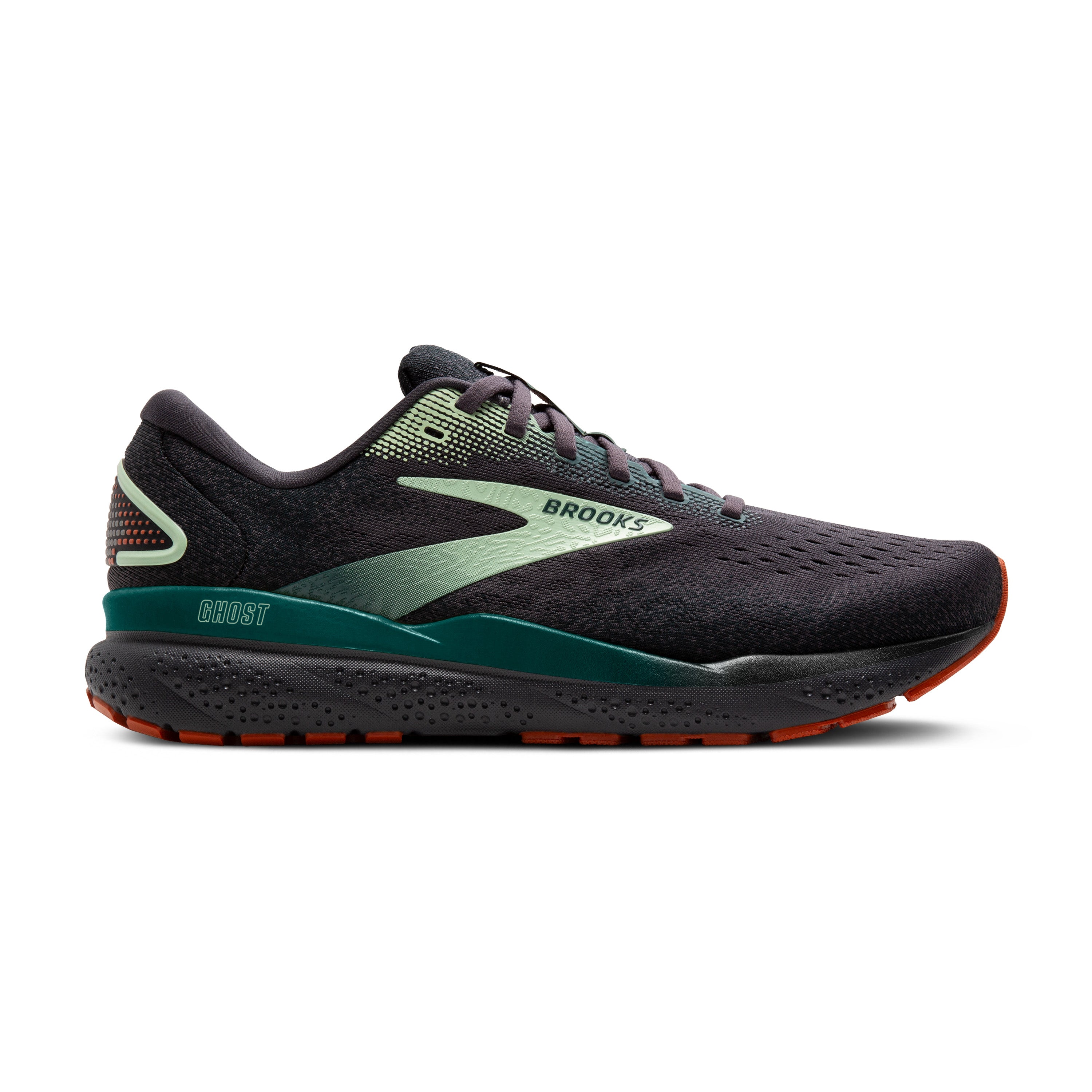 BROOKS MEN'S GHOST 16 - D - 038 BLACKENED PEARL/JUNE BUG/GREEN 7.0