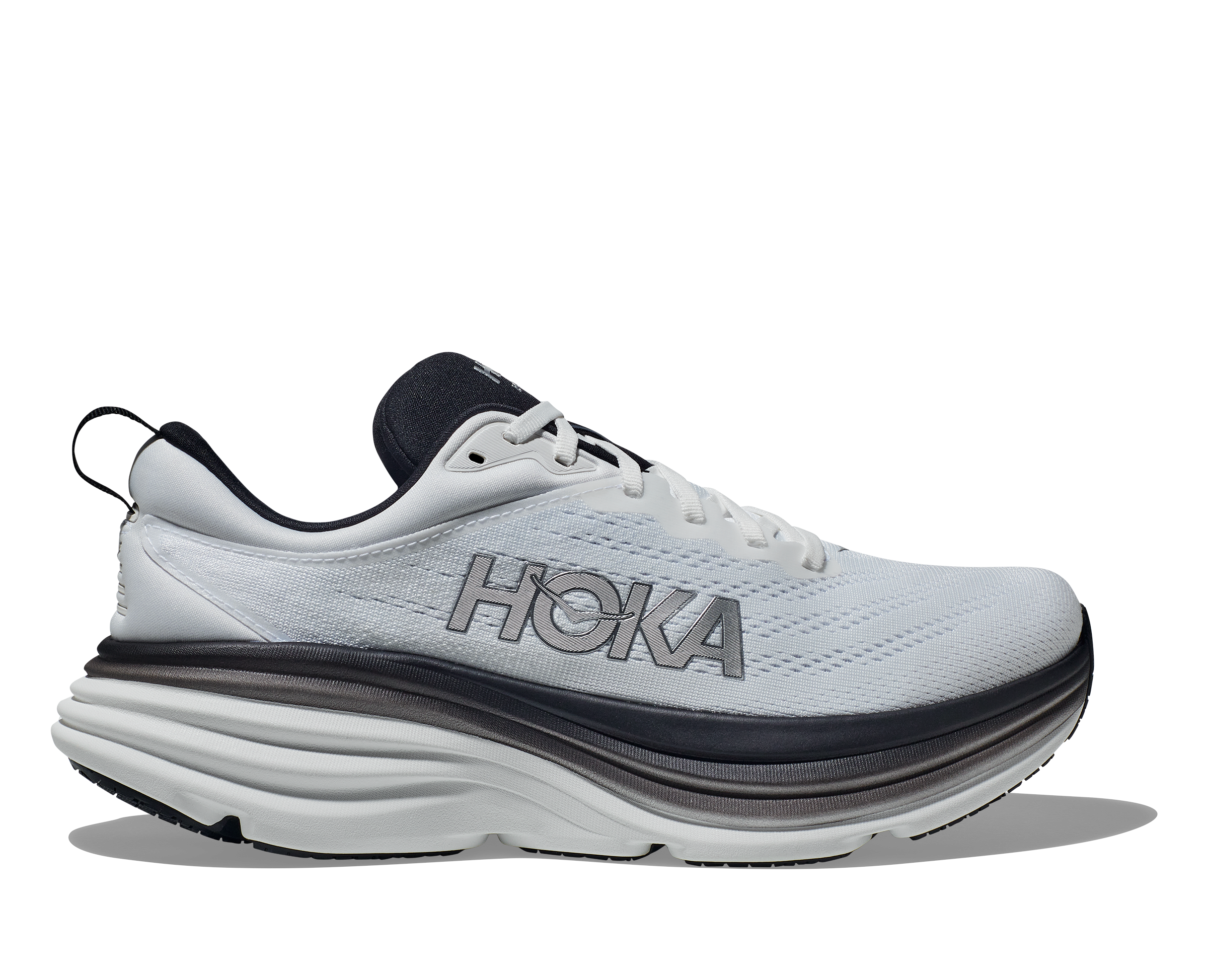 HOKA MEN'S BONDI 8 - D - WBLC WHITE/BLACK 7.0