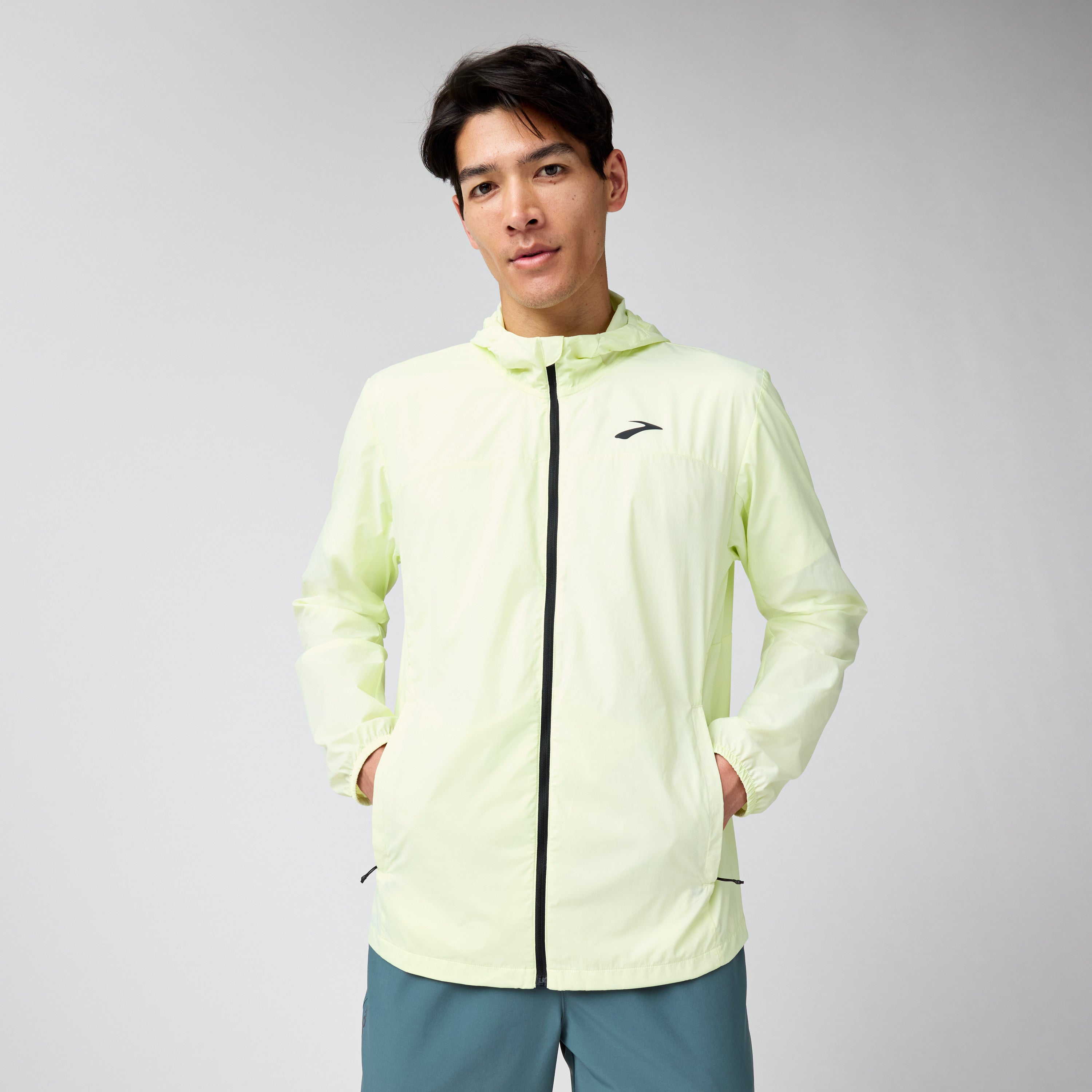 BROOKS MEN'S CANOPY PACKABLE JACKET - LUMINARY/BLACK XS