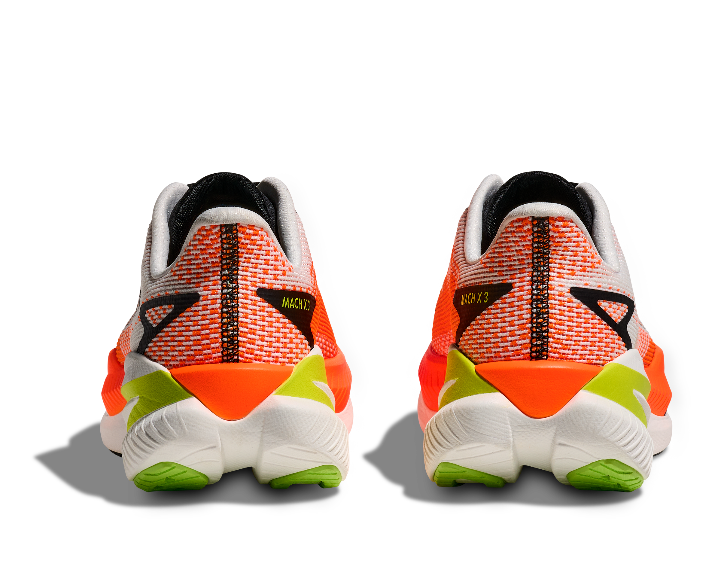 HOKA MEN'S MACH X 3 - D - WHITE/NEON TANGERINE
