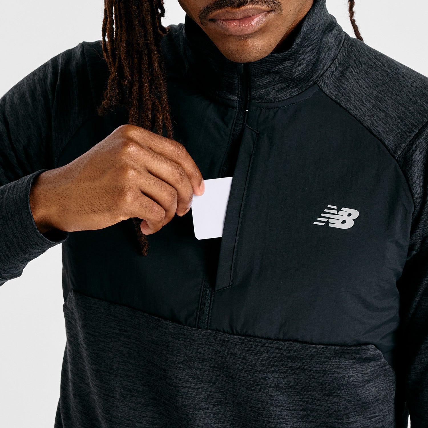 NEW BALANCE MEN'S HEAT GRID HALF ZIP - BLACK 