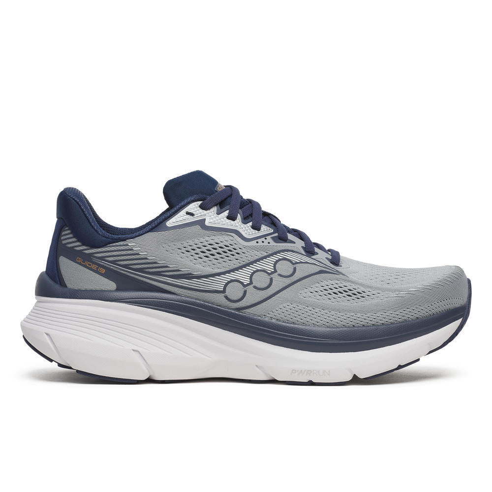 SAUCONY MEN'S GUIDE 19 - D - FOSSIL/NAVY 7.0