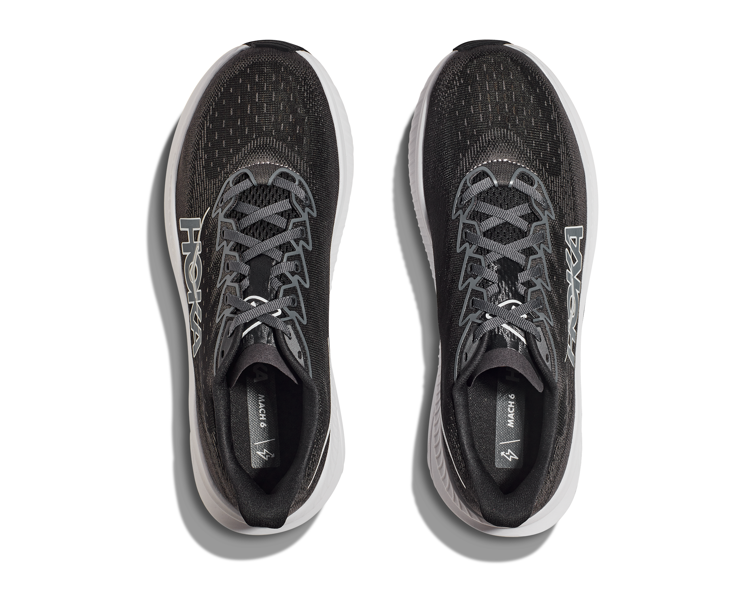 HOKA WOMEN'S MACH 6 - B - BLACK / WHITE 