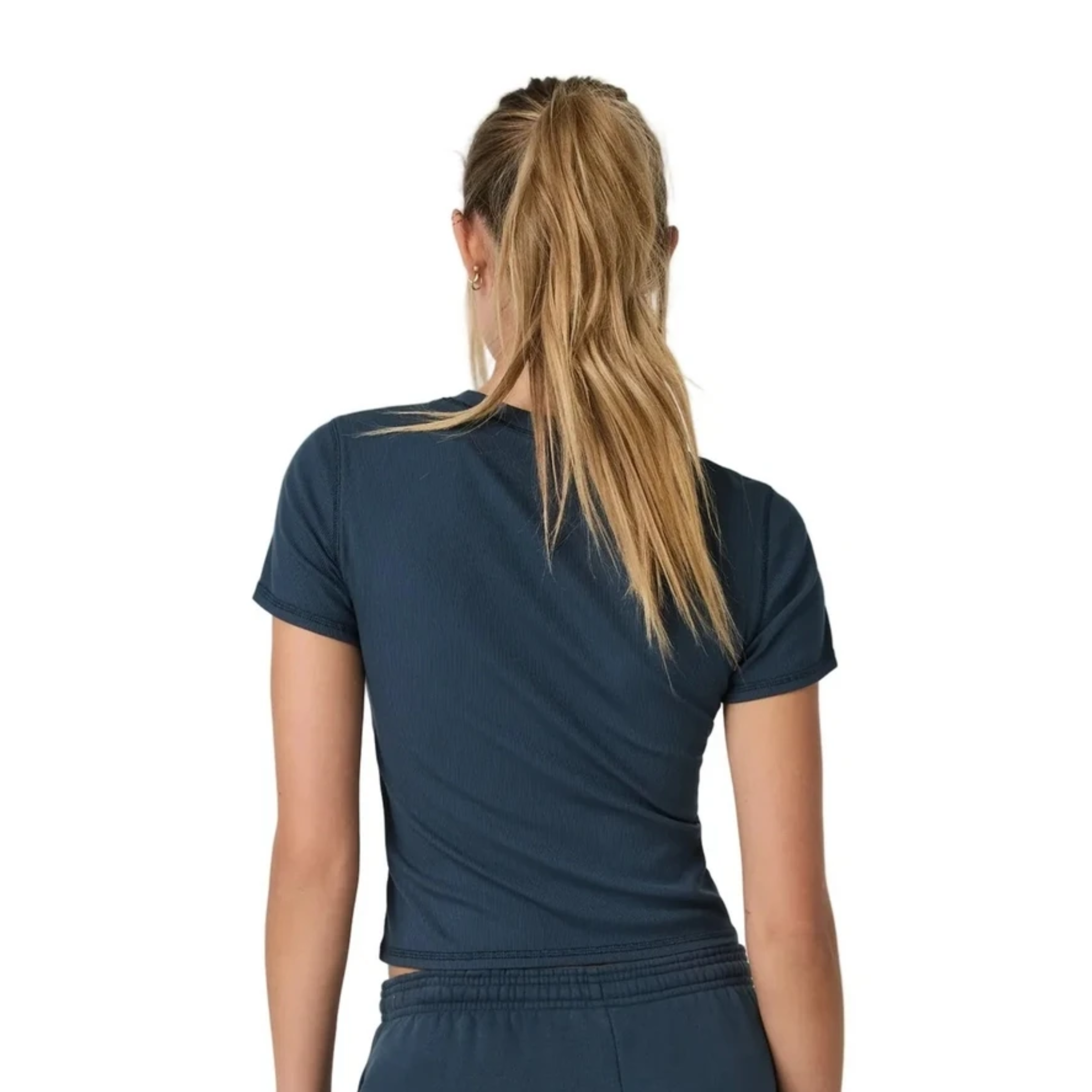 VUORI WOMEN'S POSE FITTED TEE - OCEAN BLUE