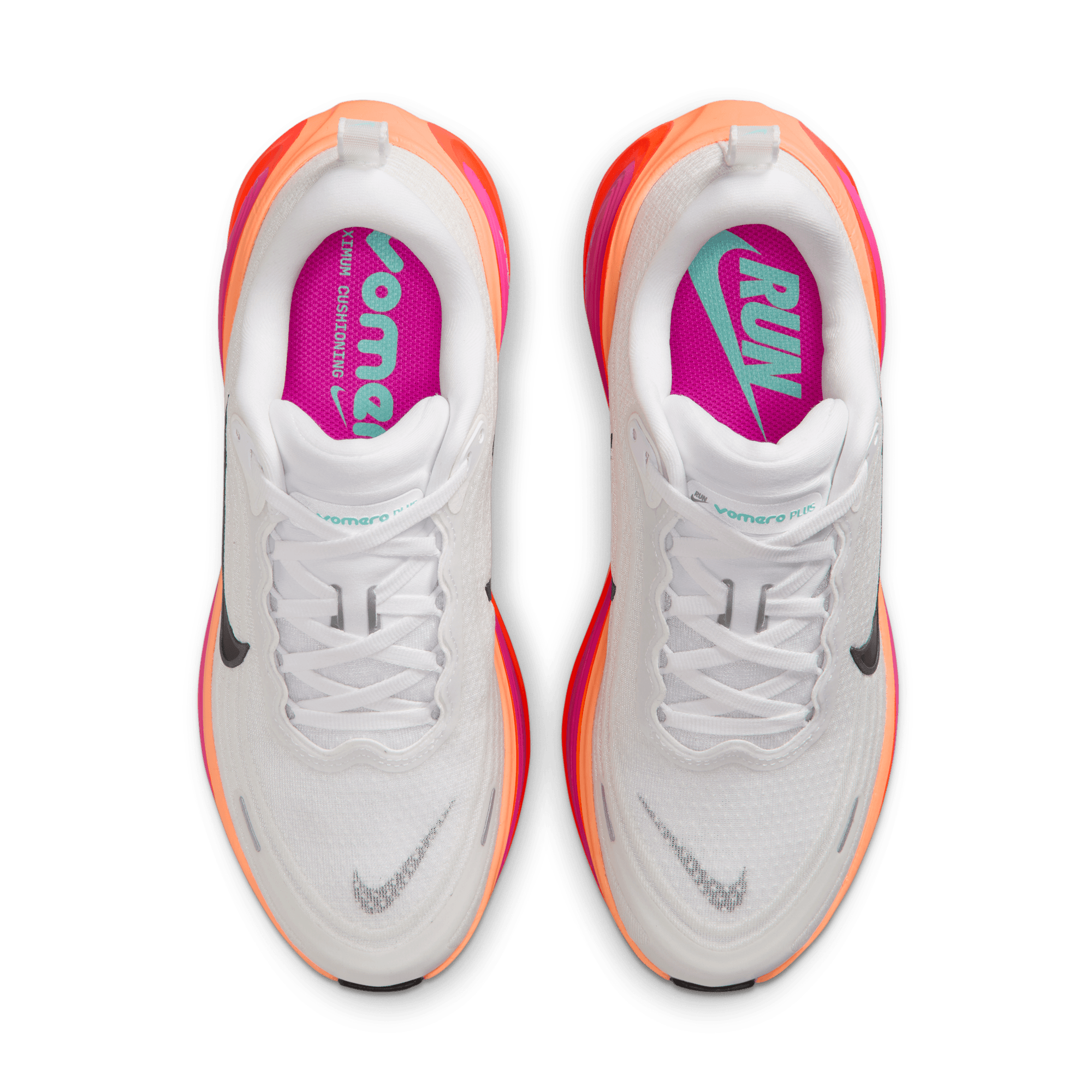 NIKE WOMEN'S VOMERO PLUS - B - WHITE/FIRE PINK/HYPER CRIMSON