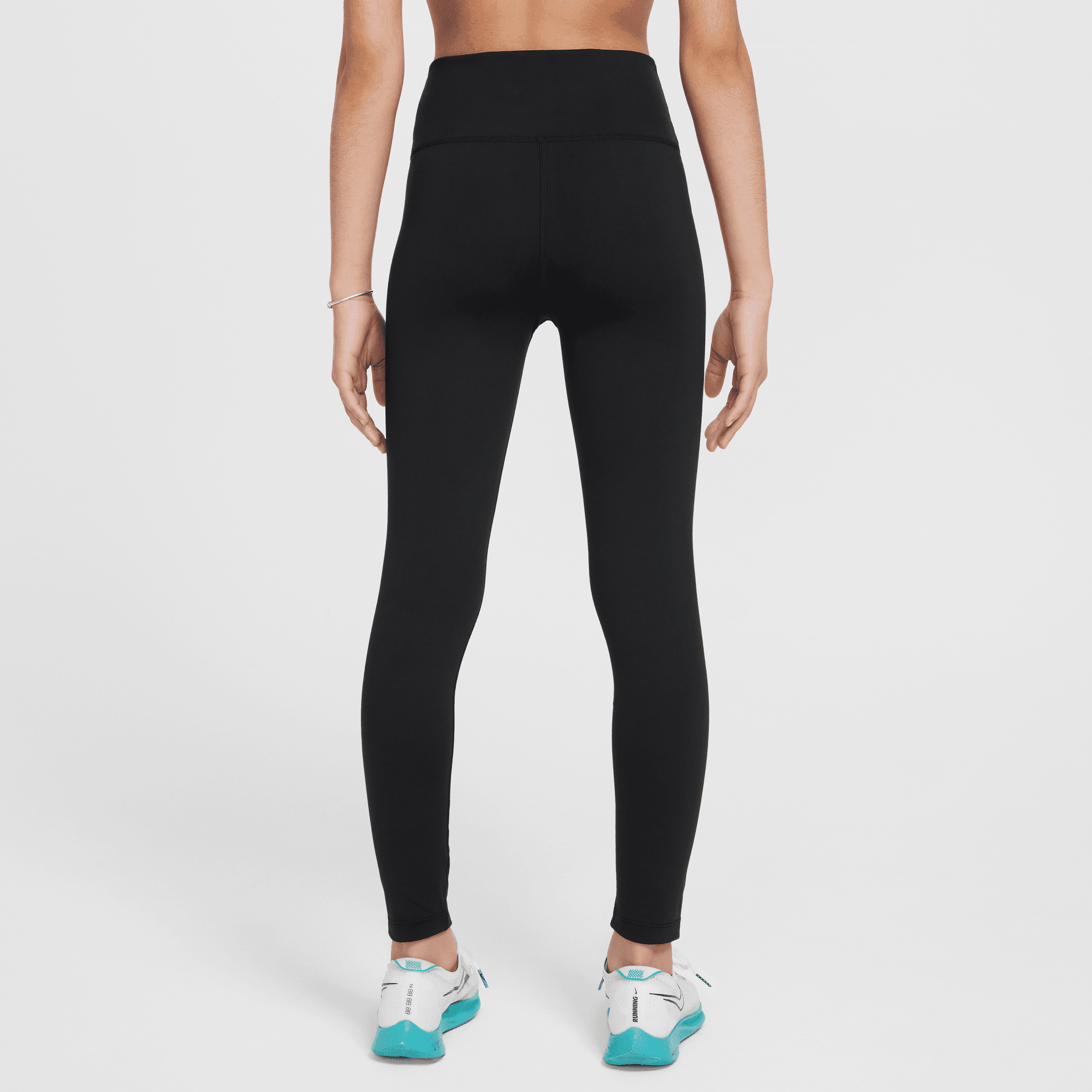 NIKE GIRL'S DRI-FIT HIGH WAISTED LEGGINGS - BLACK