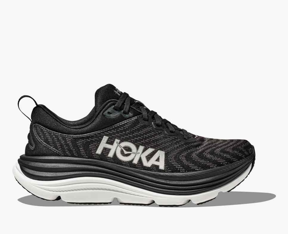 HOKA MEN'S GAVIOTA 5 - WIDE 2E - BWHT BLACK/WHITE - SIZE 11.5