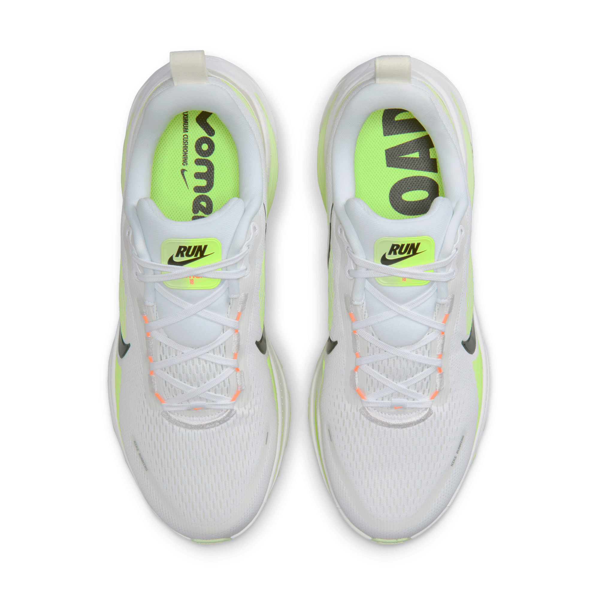 NIKE MEN'S VOMERO 18 - D - WHITE/BLACK/VOLT