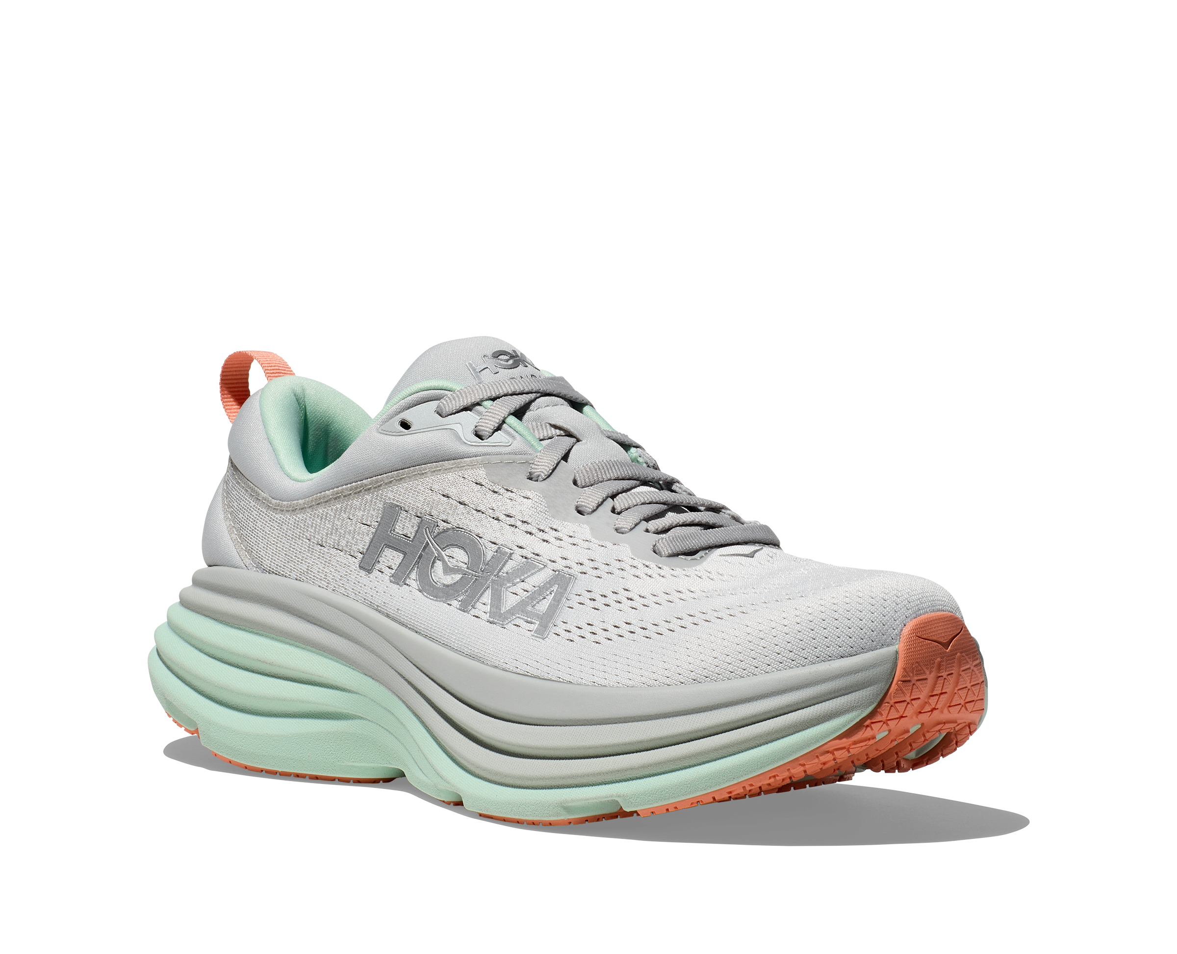 HOKA WOMEN'S BONDI 8 - B - SQB STARDUST/AQUA BREEZE 