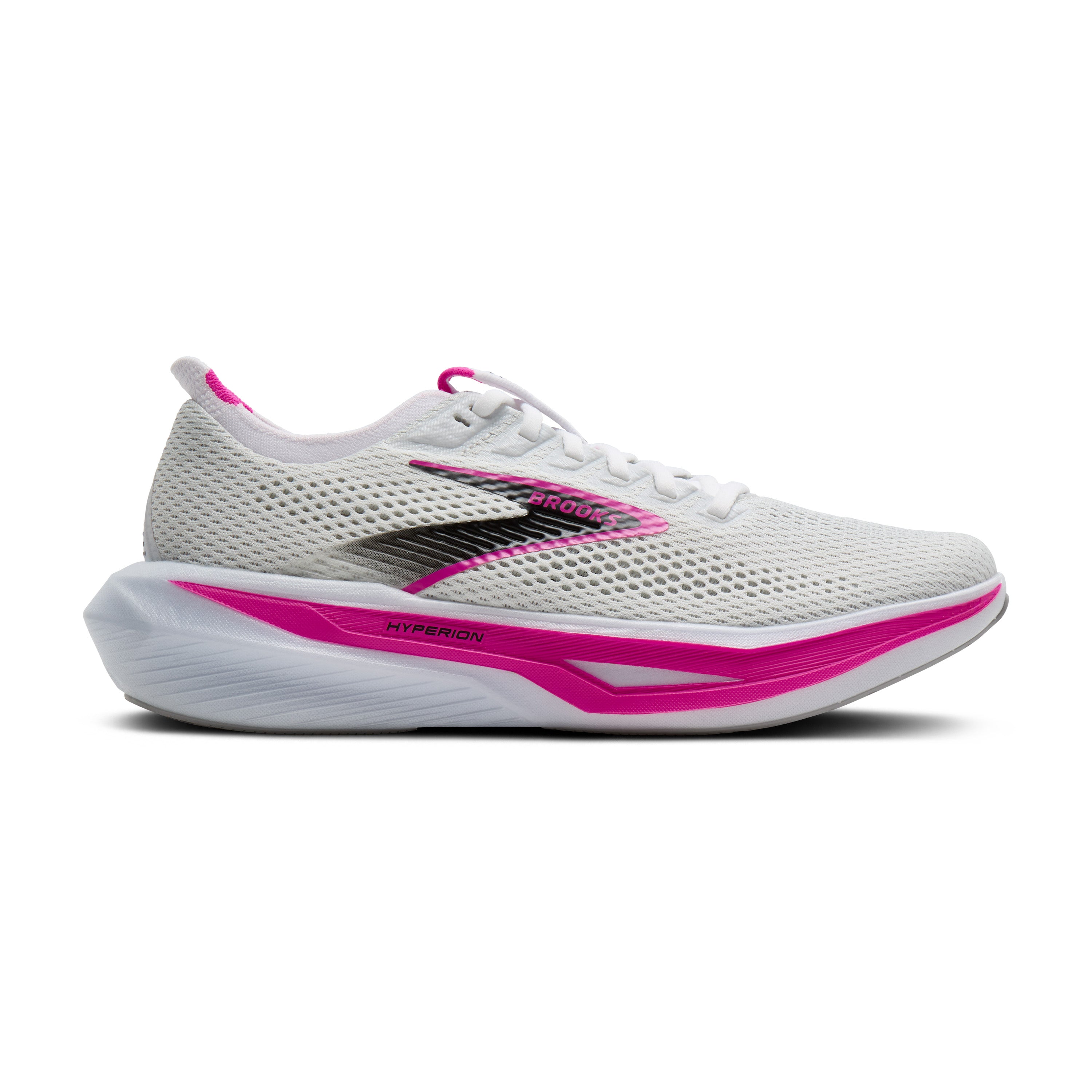 BROOKS WOMEN'S HYPERION 3 - B - WHITE/LUMINARY/CYBER PINK 5.0