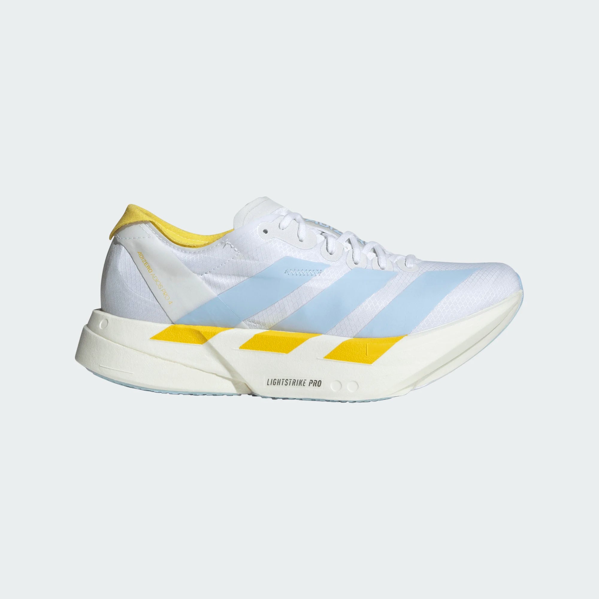 ADIDAS WOMEN'S ADIZERO ADIOS PRO 4 - B - WHITE/BLUE/YELLOW 5.0
