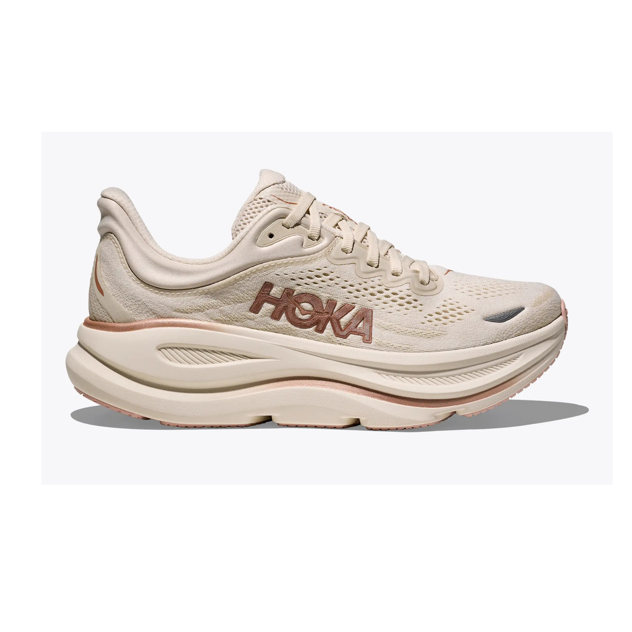 HOKA WOMEN'S BONDI 9 - B - OAT MILK/ROSE GOLD 5.0