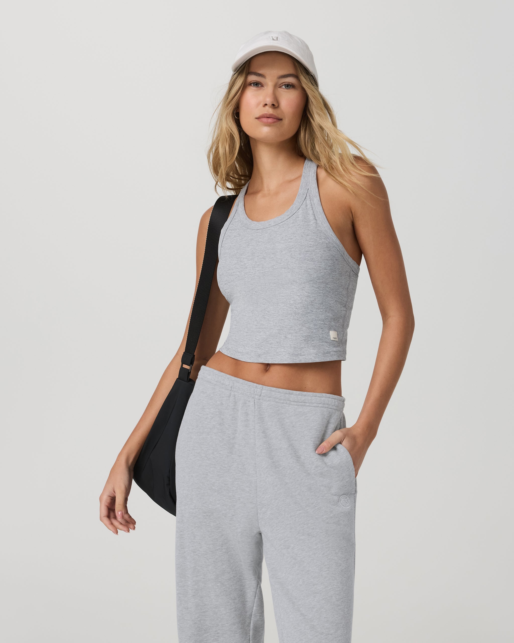 VUORI WOMEN'S ELEVATION RACERBACK TANK - LIGHT HEATHER GREY XS