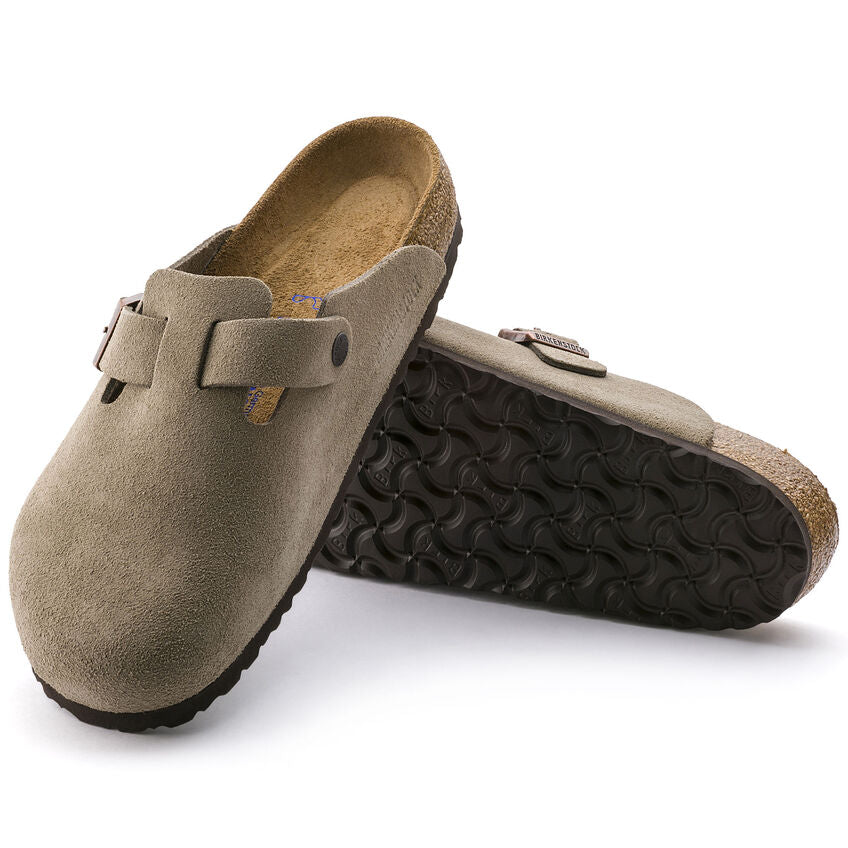 boston soft footbed suede leather regular taupe 