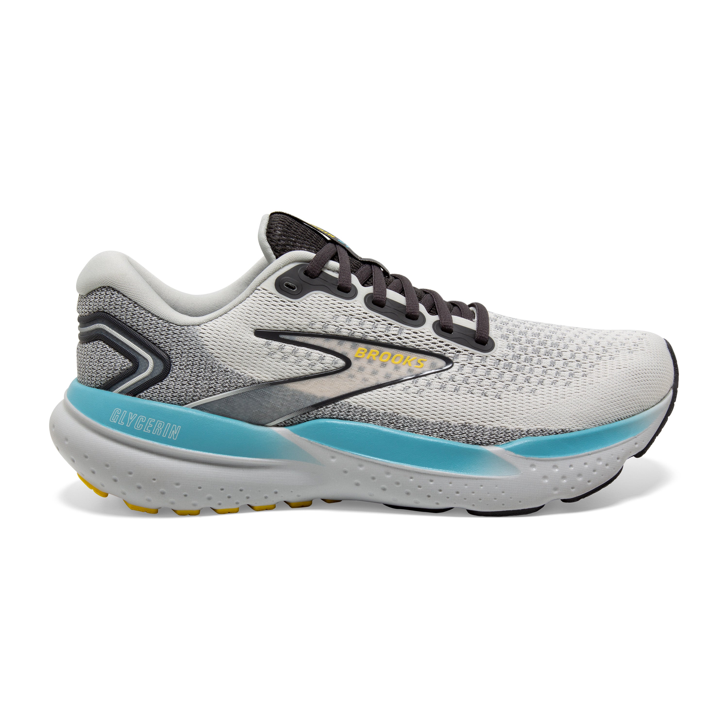 BROOKS MEN'S GLYCERIN 21 - D - 184 COCONUT/FORGED IRON/YELLOW 7.0