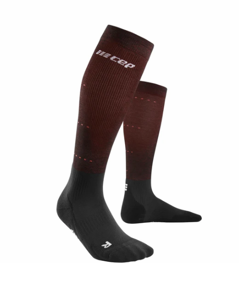 womens infrared recovery compression socks BLACK/RED