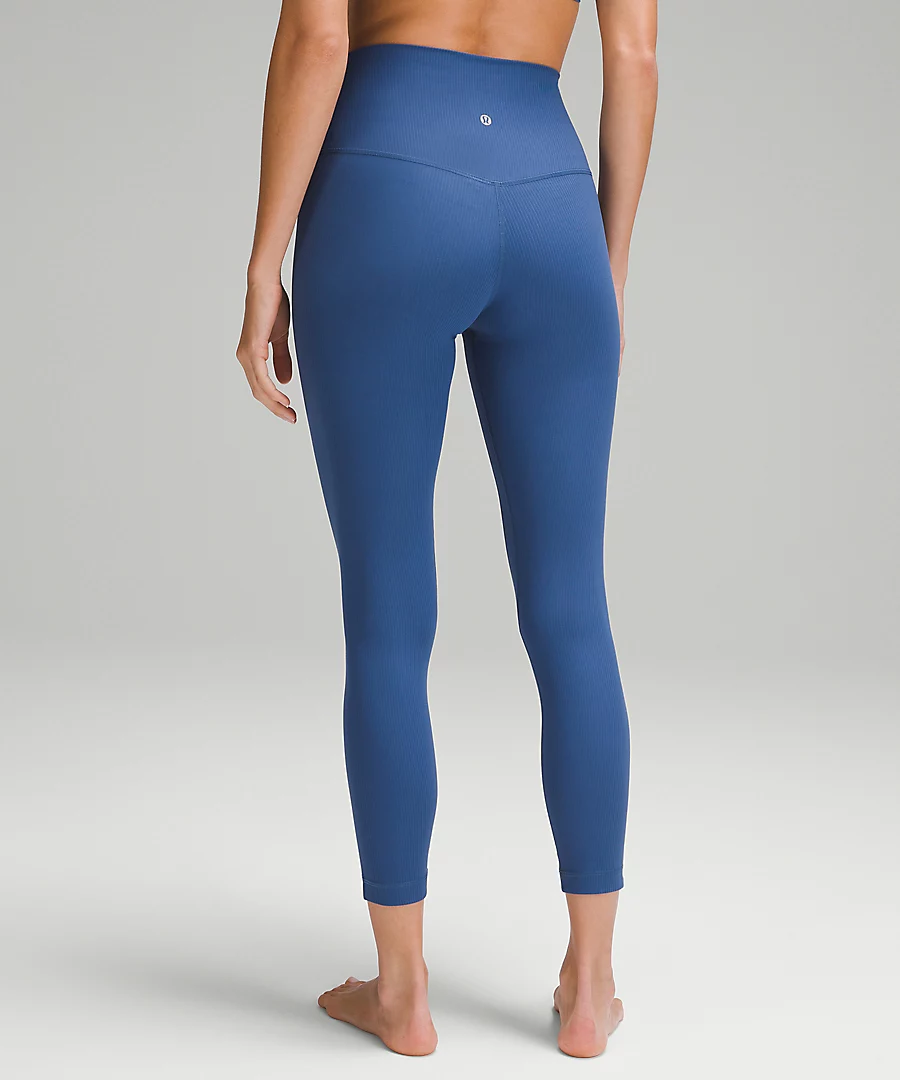 womens align hr 25 ribbed pant pitch blue 