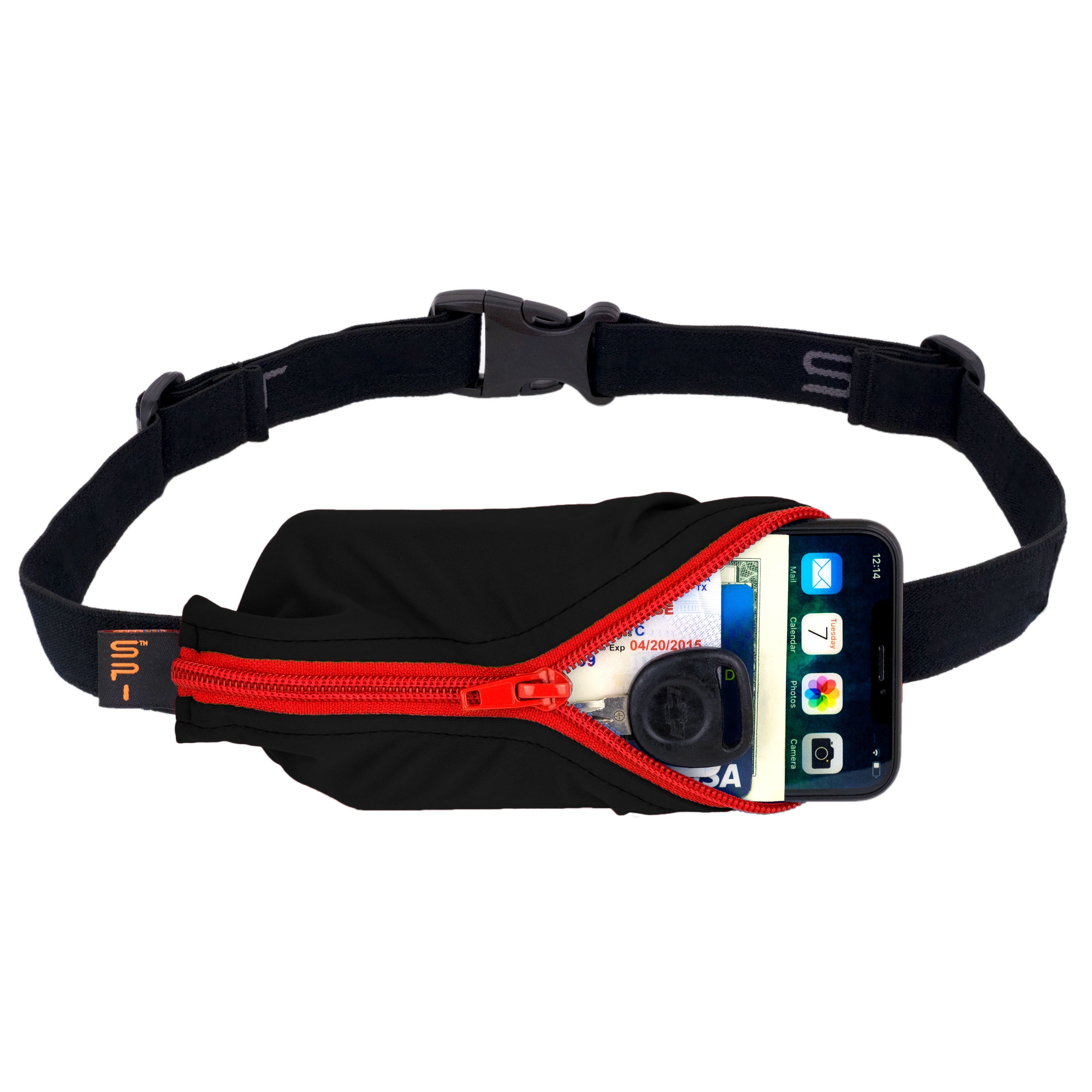 Pocket outlet running belt