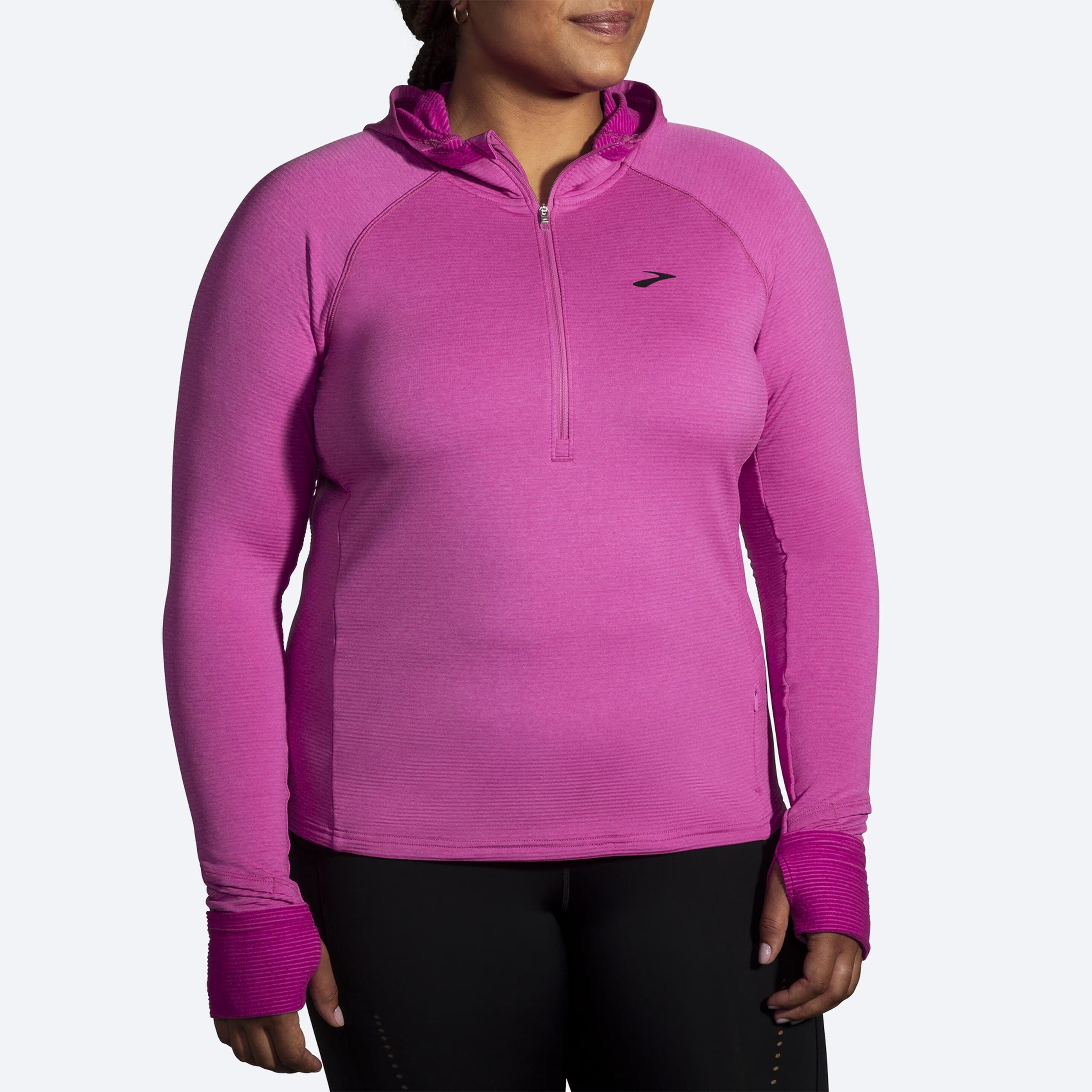 womens notch thermal hoodie 2.0 frosted mauve