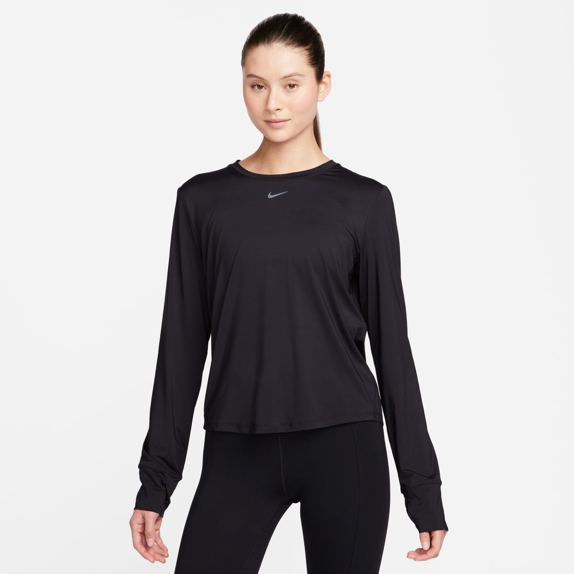 Nike Women's One Classic Dri-FIT Long-Sleeve Top, Medium, Black