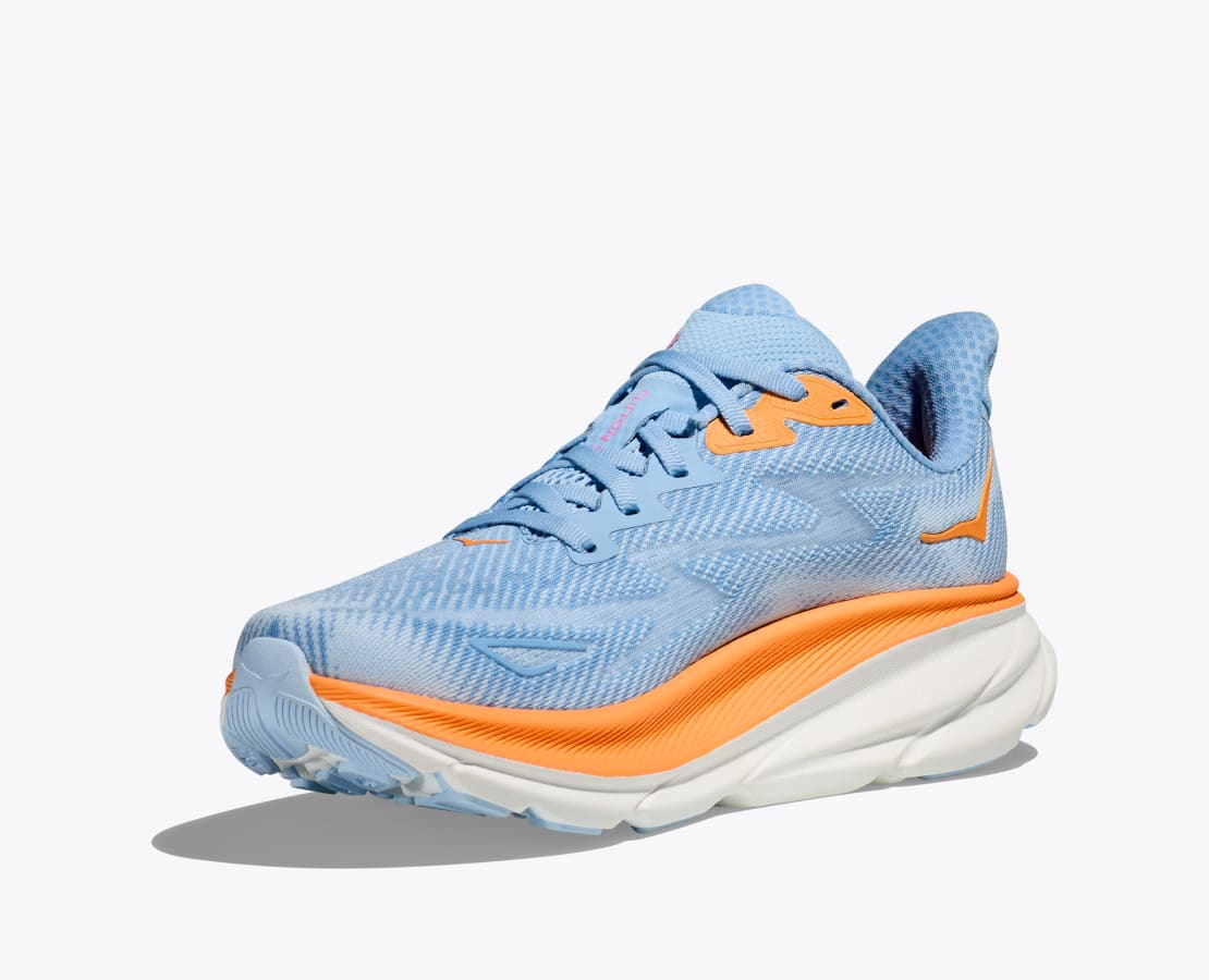 HOKA WOMEN'S CLIFTON 9 - WIDE D - ABIW AIRY BLUE/ICE WATER 
