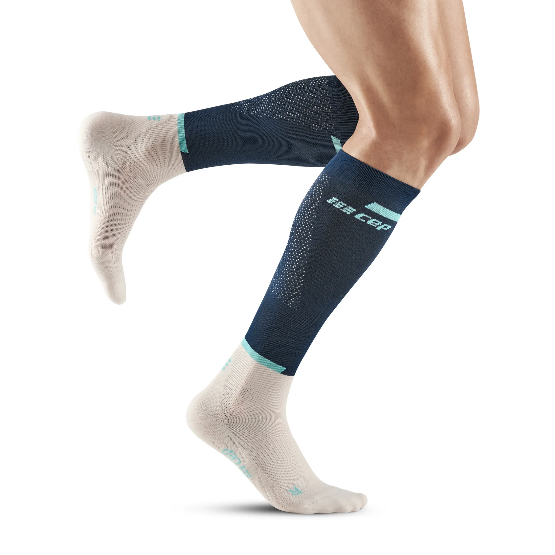 mens run compression tall sock 4 1 BLUE/OFF WHITE