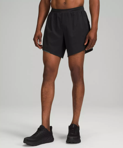 mens fast and free short 6 lined BLK BLACK