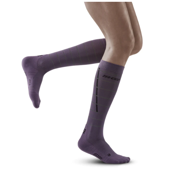 womens reflective tall compression socks GREY