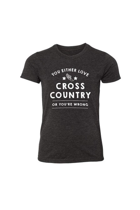 youth love cross country tee black triblend 