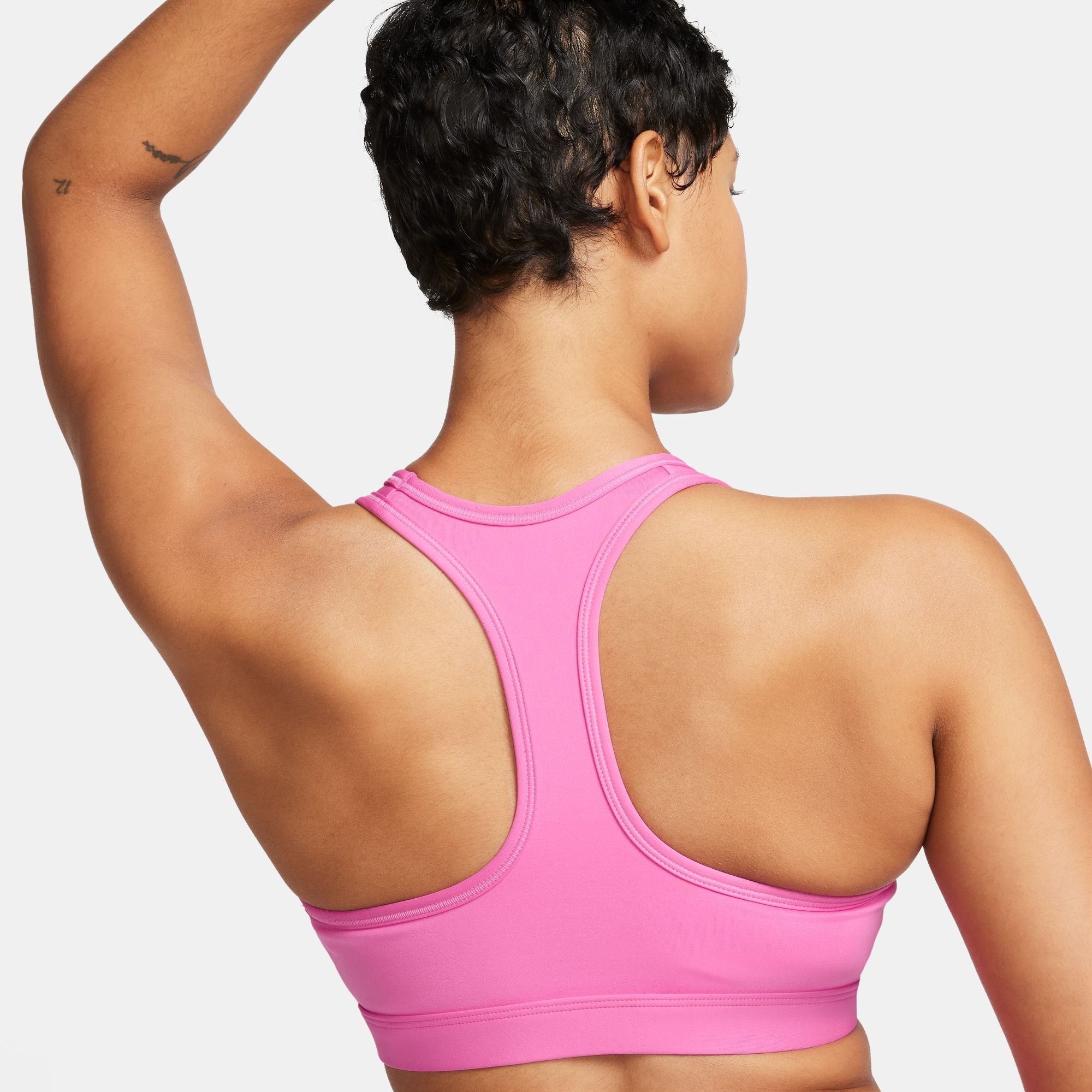 Buy Nike Nike Logo Printed Swoosh Sports Bra In Pink